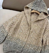 Sweater Glitter lentejuelas de punto strech, 3 colores, 4 tallas