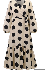 El Rocio polka dot wrap dress, 3 colors, 8 BIG SIZES