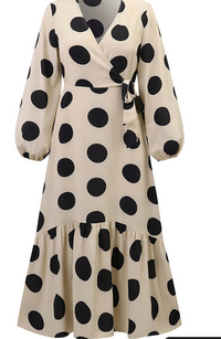 El Rocio polka dot wrap dress, 3 colors, 8 BIG SIZES