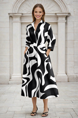 Vestido Candela estampado algodón licra, 2 estampados, tallas (36-52)