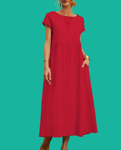 Cotton Candela dress with pockets, 12 colors, 5 sizes