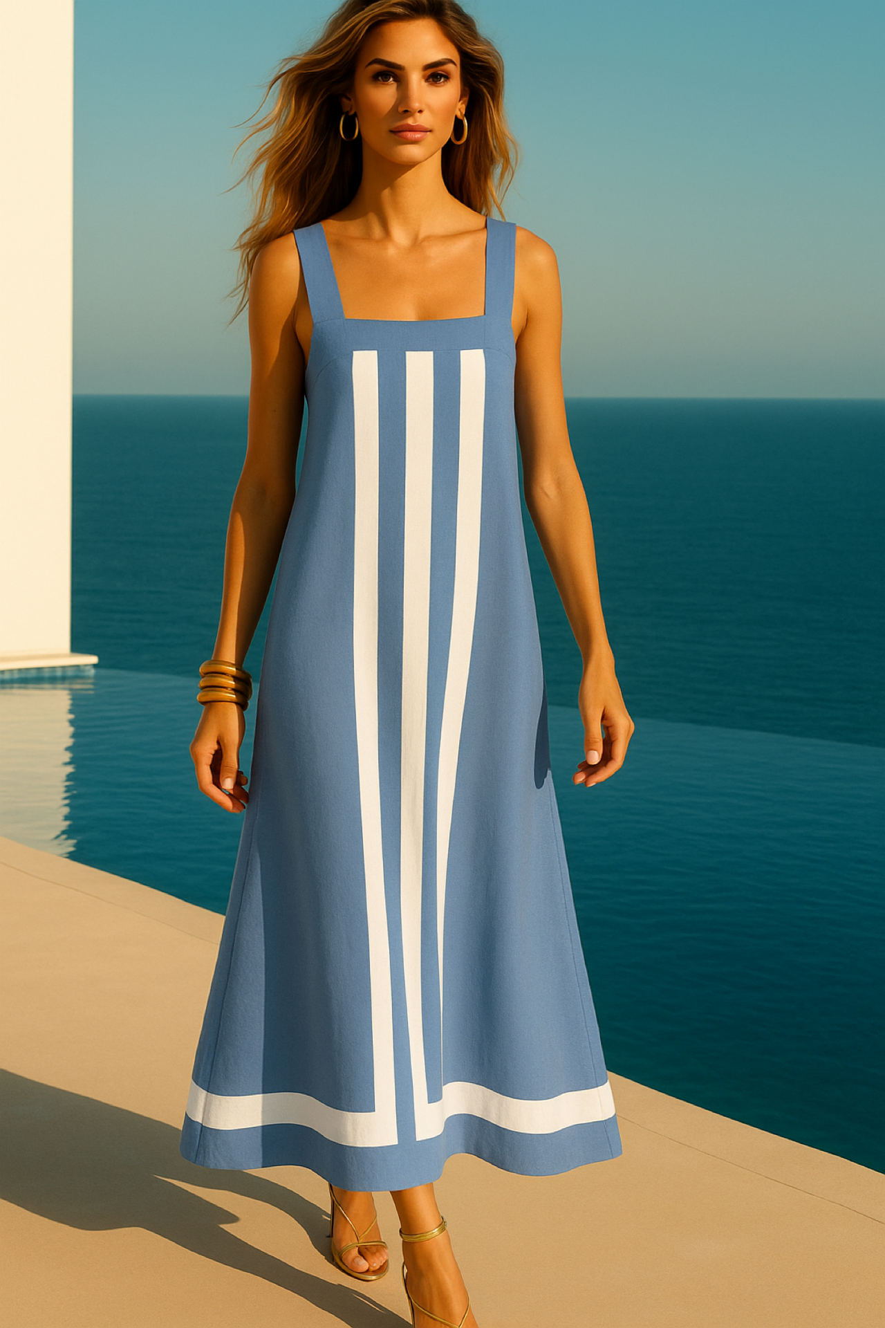 Fiorella cotton polyester dress, 4 colors, sizes (36-50)
