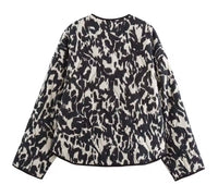 Chaqueta Opera acolchada de algodón con botones, 3 estampados, tallas (36-46)