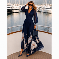 Nadia chiffon dress with cummerbund, black and navy, sizes (34-48) video