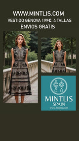 Mintlis mujer  encaje bordado vestido Genova, tallas (S-2XL)