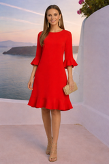 Loving dress, crepe cotton rayon, pleated ruffles, chiffon, sizes (36-48) (video)