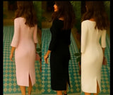 Vestido Ginebra perlas, 3 colores, tallas (36-48) quedan solo 36 unidades