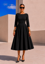 Vestido Dinastia, satén satinado licra elastane, 2 colores negro y rojo, tallas (34-50) vídeo