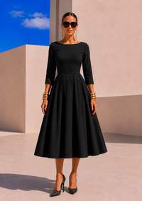 Vestido Dinastia, satén satinado licra elastane, 2 colores negro y rojo, tallas (34-50) vídeo