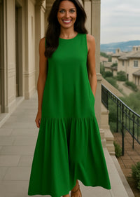 Monarch Flower asymmetrical dress, 3 colors, sizes (36-50)