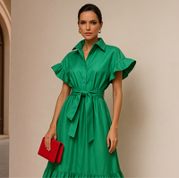 -40% OFF Tropical dress for events made of chiffon, very elegant, crossed with buttons, sizes (34-50)