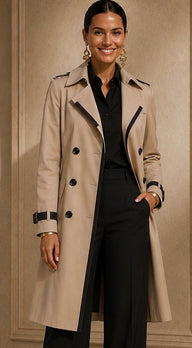 Trench Amori, marino y beige 2 colores, tallas (36-48) vídeo