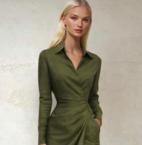 Vestido Alejandra crepe de algodón, tallas (36-46)