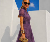 Vestido Lamberty chiffon elasticidad, con forro interior, 4 colores tallas (34-48) vídeo