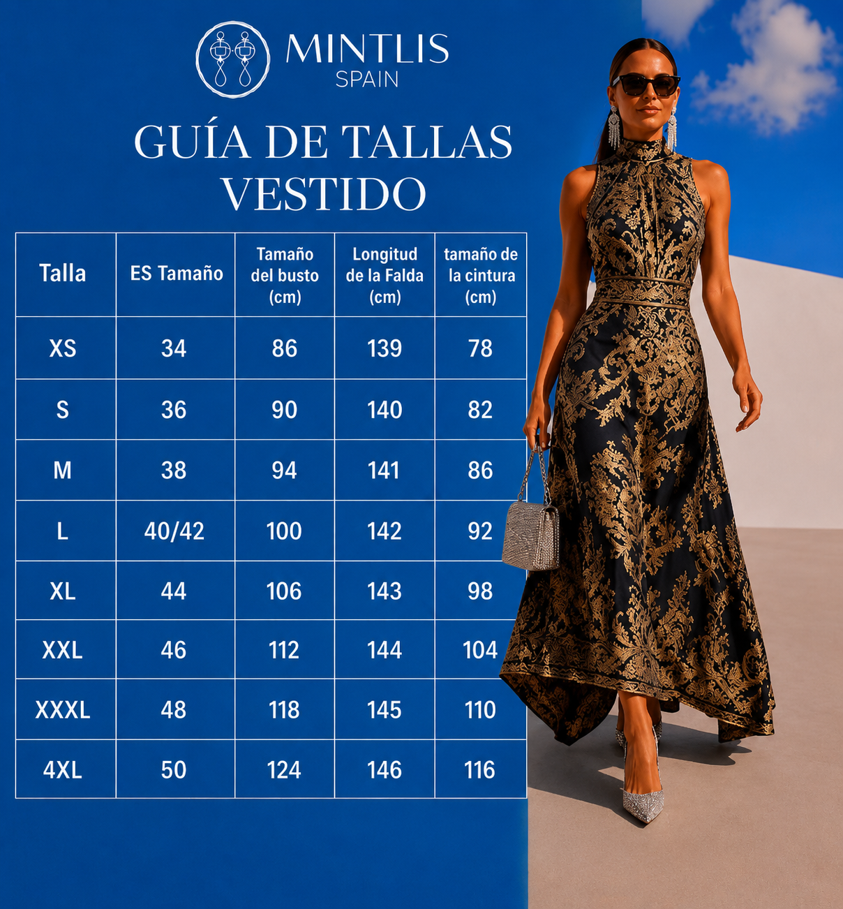 Vestido Alina halter viscosa satinado elastane licra estampado, tallas (36-50) vídeo