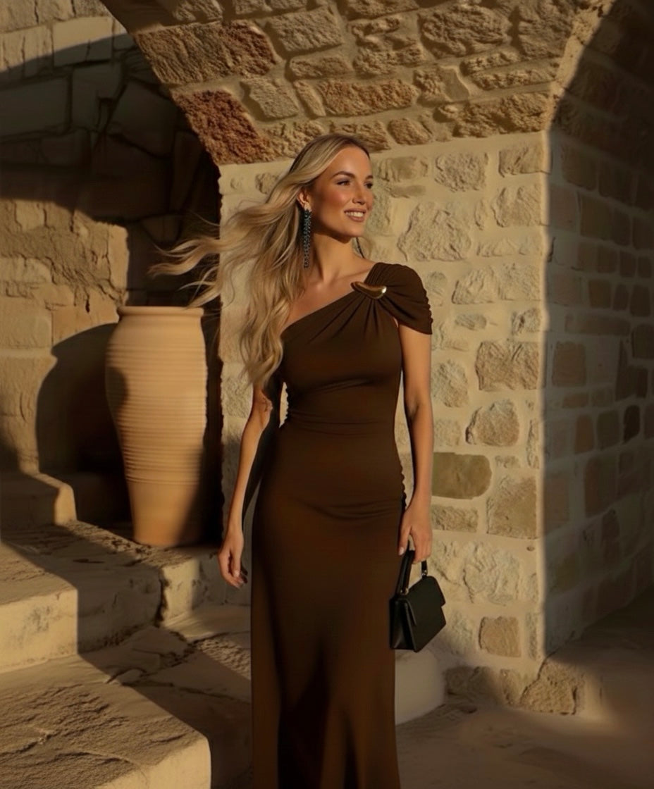 Vestido Marilia punto de algodón licra, 2 broches y varias posiciones tallas (36-42)