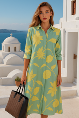 Fatima shirt dress with buttons and pockets, 5 prints, sizes (36-52)