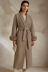 Alaska frock coat, 100% wool, pockets and belt, 3 colors. Sizes (36-48)