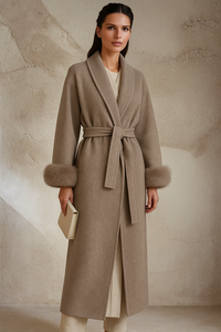 Alaska frock coat, 100% wool, pockets and belt, 3 colors. Sizes (36-48)