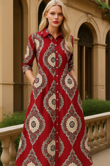 Eleonor V-neck dress, cotton with polyester drape, sizes (36-48)