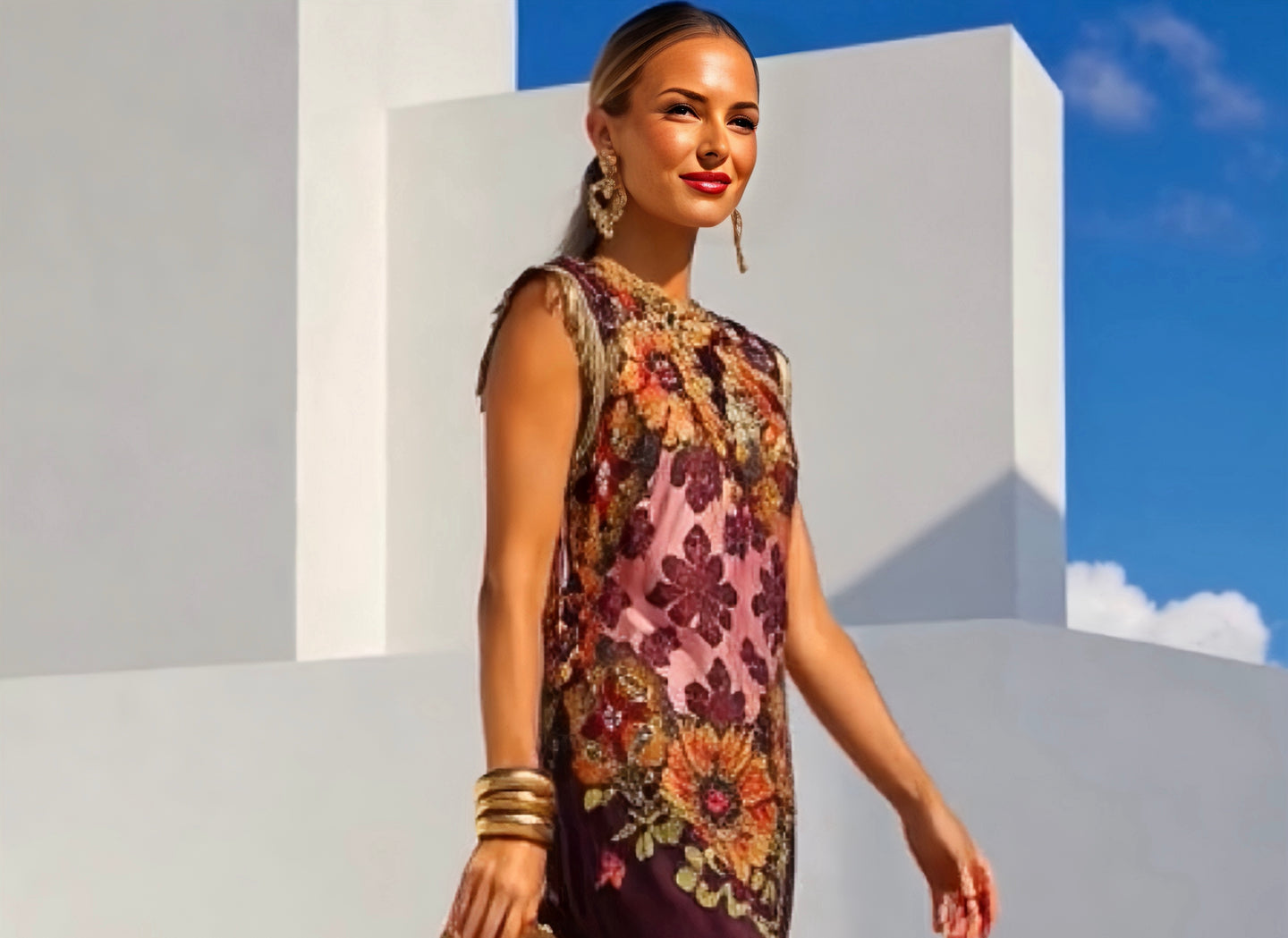 Vestido Lisboa MIDI flecos estampado, tallas (34-44) vídeo