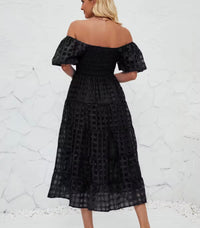 Elaine elastane stretch cotton honeycomb dress, 2 colours, 7 sizes (36-48)