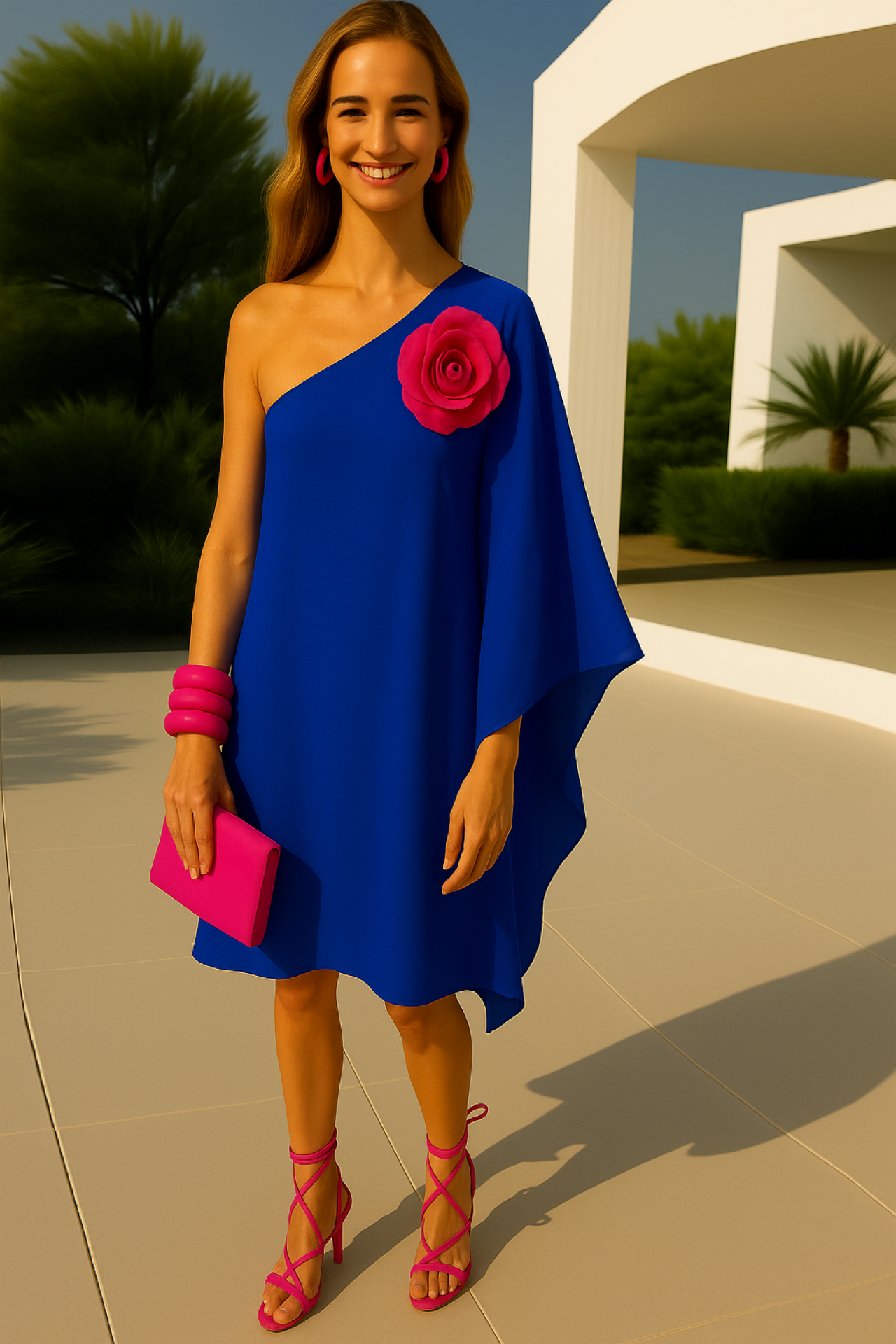 -30% OFF Simonette dress with flower brooch included, 8 colors sizes (36-48)