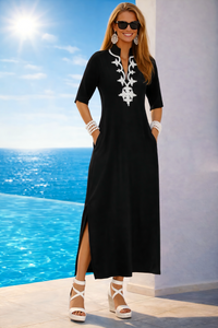 Embroidered Linen Dress ⭐️ Lily, 4 colors, sizes (36-50) video