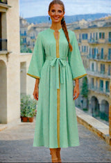 Vestido Grimaldi estampado con fajín, tallas(36-48)