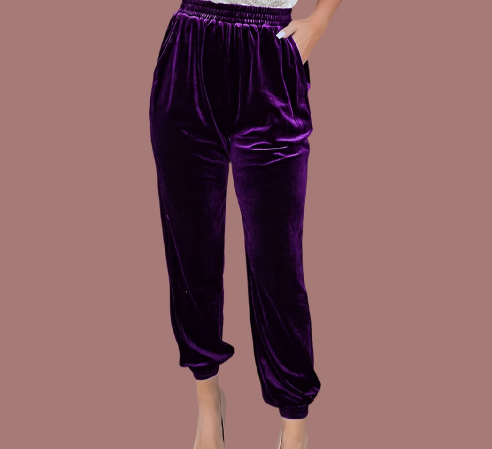 Eloísa trousers, super comfortable stretch velvet, 6 colors, sizes (36-50)