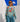 Blusón Aisha satinado flecos azul, talla (34-50)vídeo