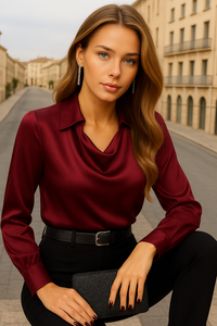 Camisa Jimena satinada, 5 colores, tallas (36-48) quedan pocas unidades