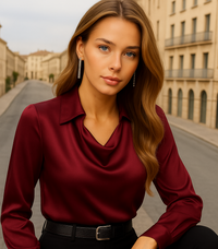 Camisa Jimena satinada, 5 colores, tallas (36-48) quedan pocas unidades