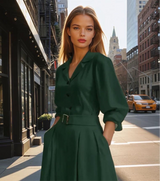 Mintlis mujer, algodón licra con cinturón camisero, vestido Holland, 3 colores, tallas (36-50)