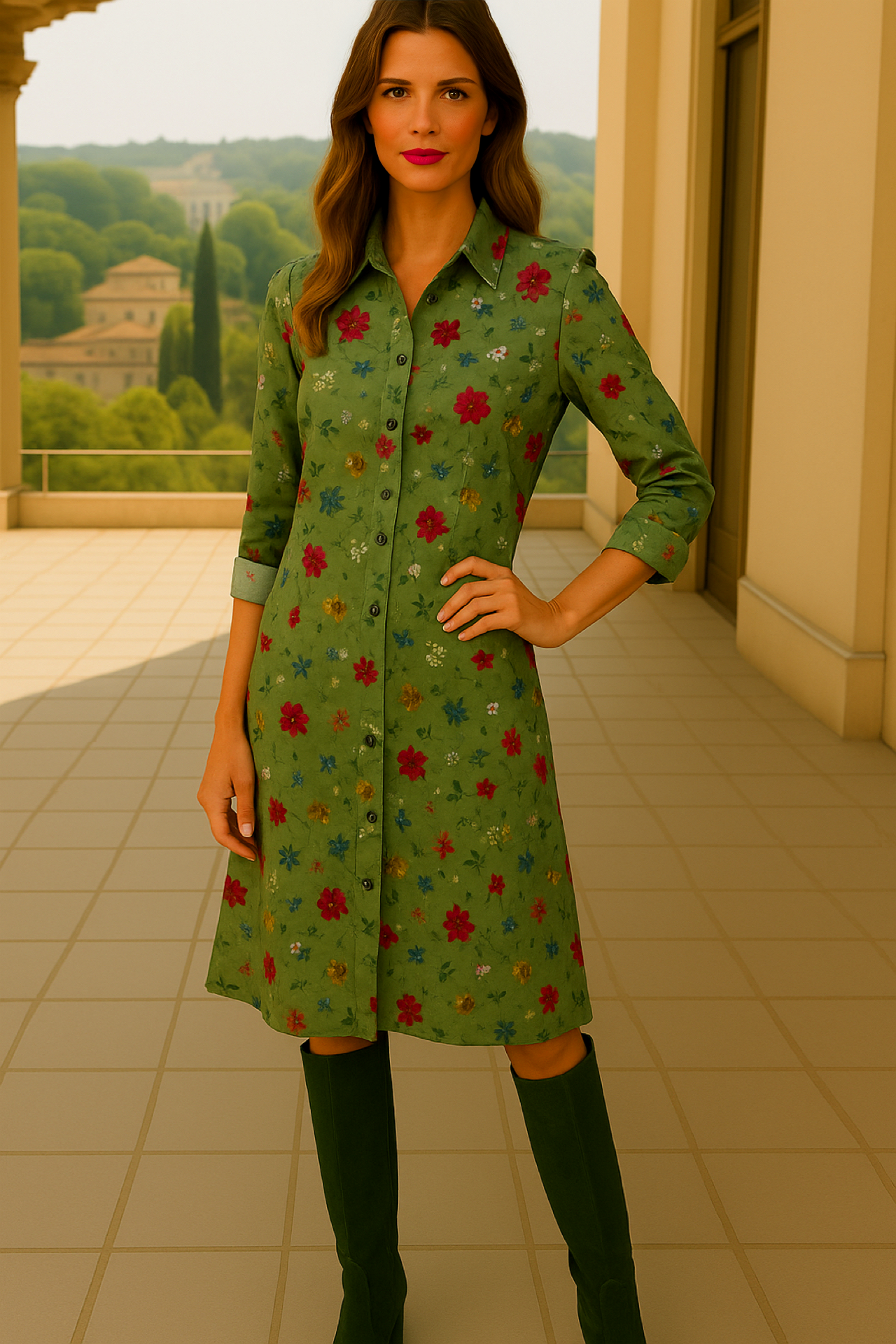 Vestido Valvanera camisero con bolsillos, tallas (36-52), 3 estampados