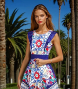 Mintlis mujer algodón satinado MIDI vestido Chao, tallas (36-46)