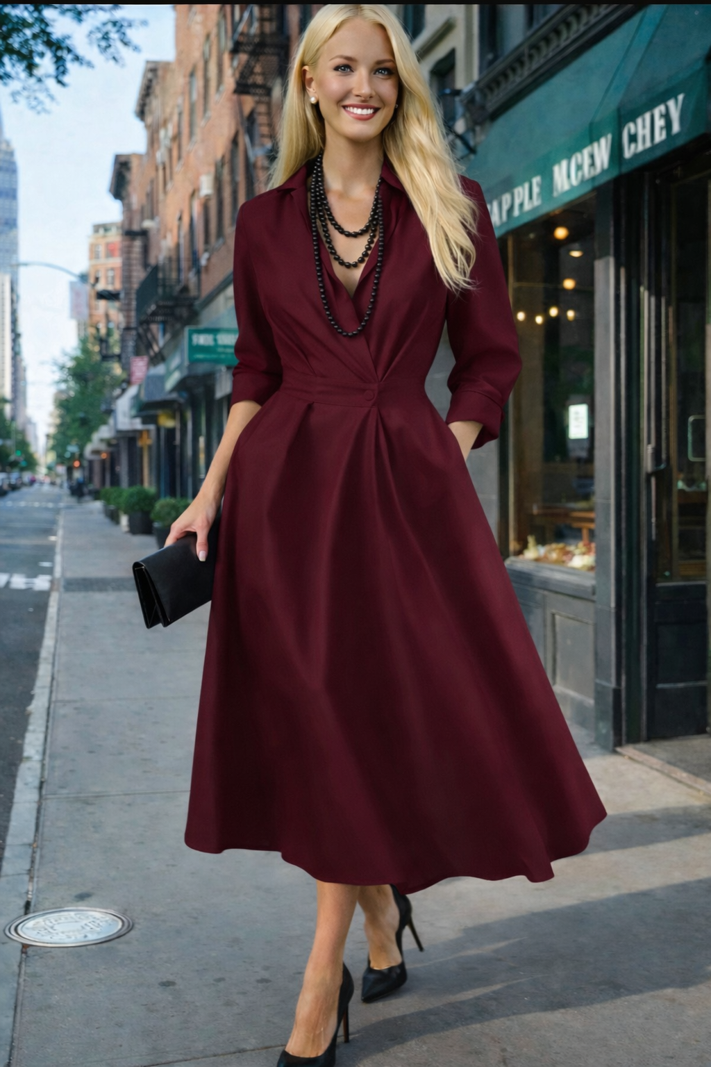 Vestido Mumbai de algodón con cintura elástica, 3 colores, tallas (36-52)