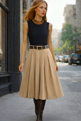 Emily dress, cotton lycra, belt included, sizes (36-46)