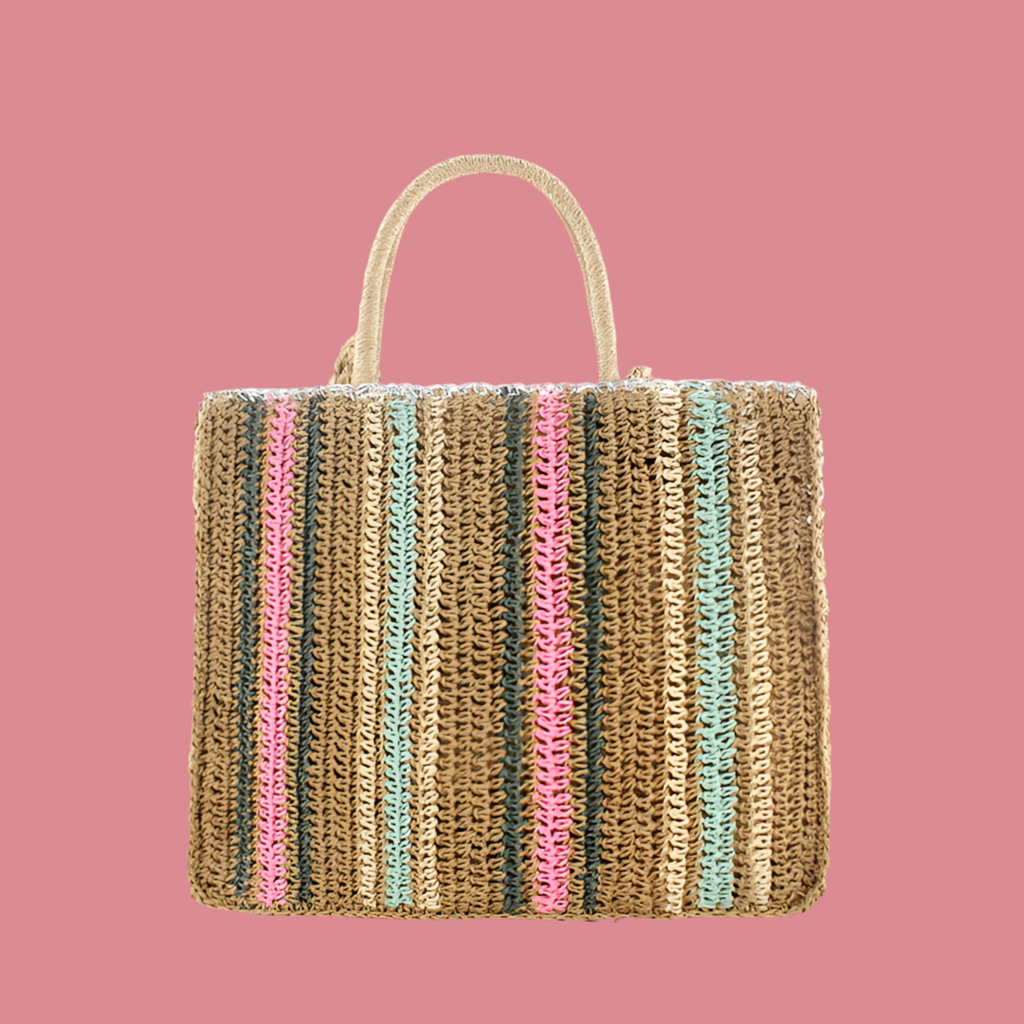 Tilburg Raffia striped bag