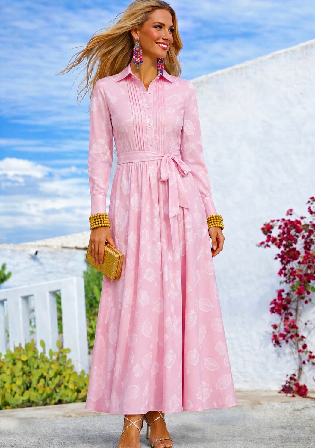 Marcia midi shirt dress in cotton, sizes (36-50) (video)