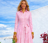 Marcia midi shirt dress in cotton, sizes (36-50) (video)