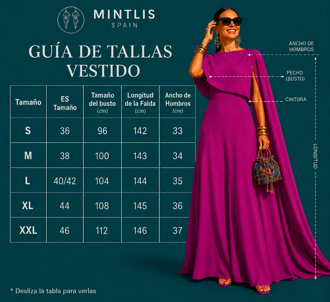 Vestido Emily capa chiffon  de algodón con forro, 3 colores, tallas (34-46) vídeo