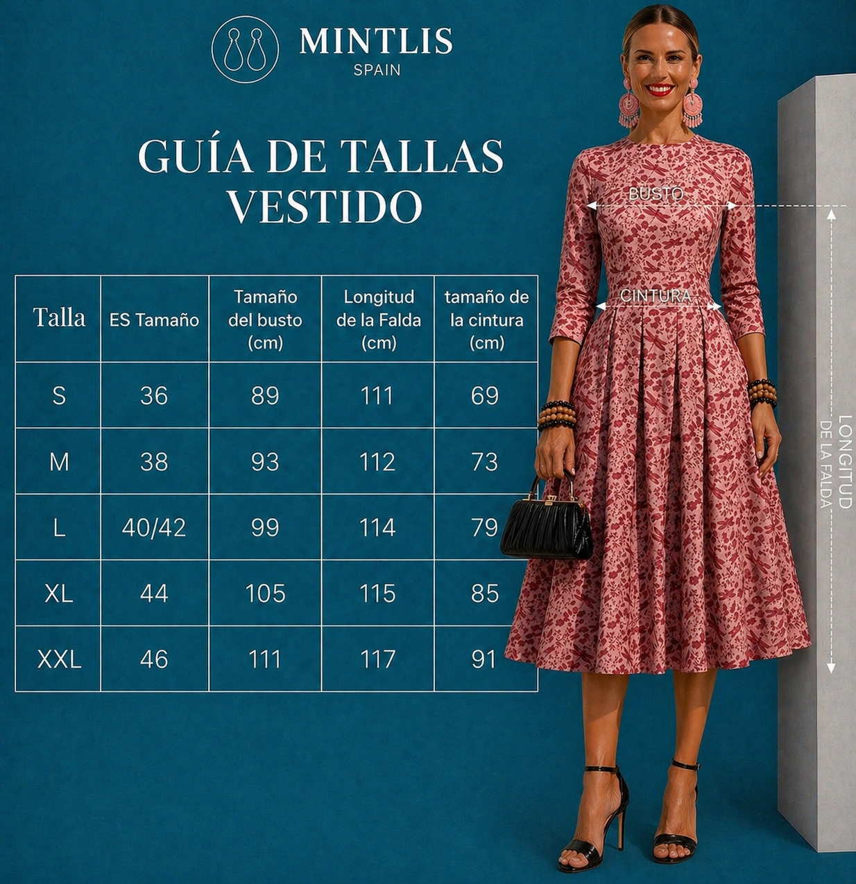 Rose cotton dress with pockets, sizes (36-46) video