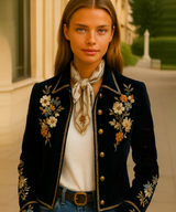 Chloe jacket with raised floral embroidery, sizes (36-48)