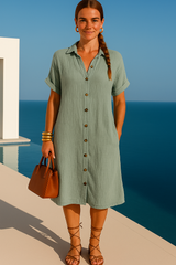 -50% OFF Salinas cotton shirt dress sizes (36-48)