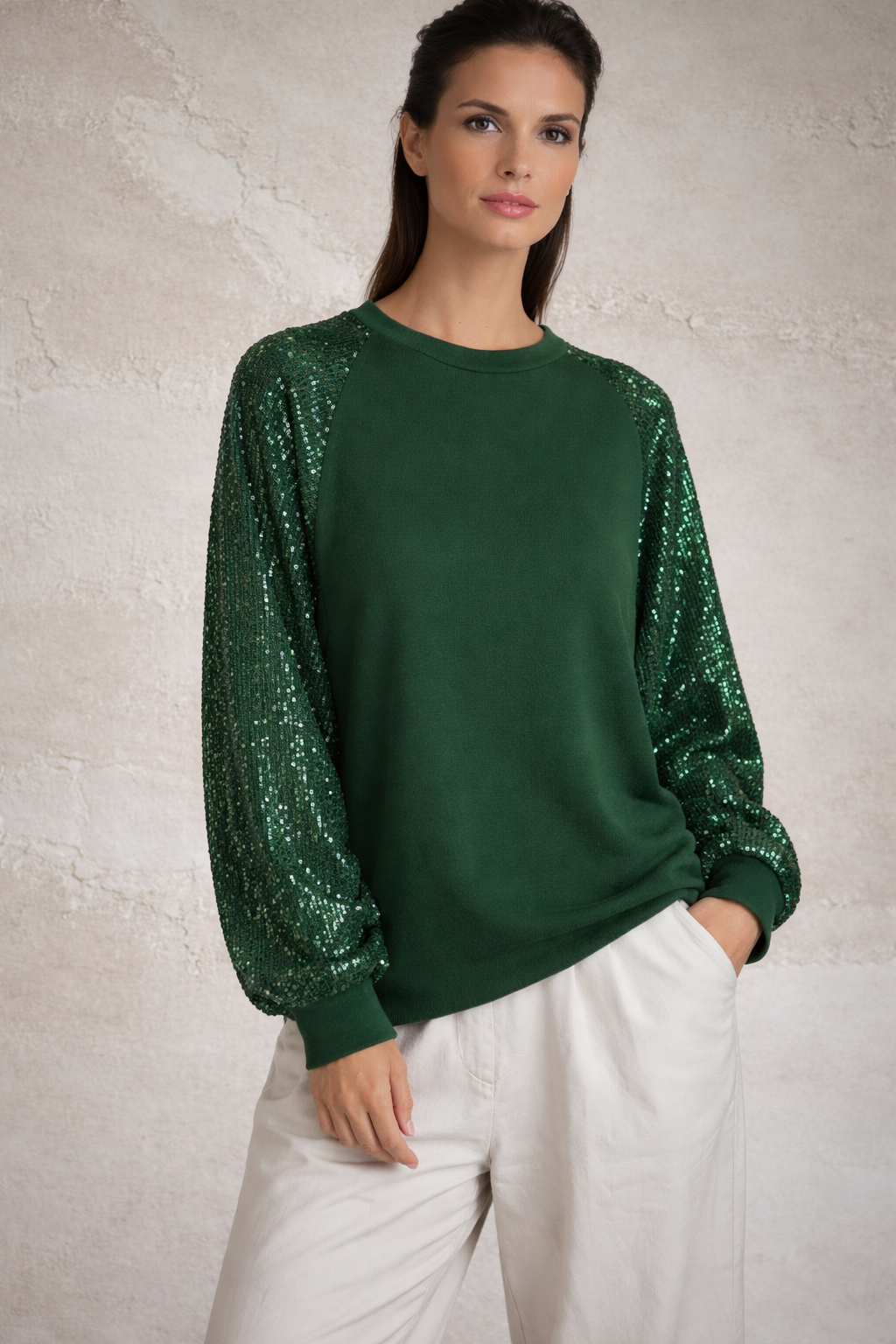 Sweater brillo, 3 colores, tallas (36-48)