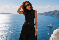 Top Santorini licra encaje algodón, 3 colores, tallas (34-46) vídeo