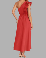 Mintlis mujer, algodón, vestido volantes asimétrico Belli, tallas (36-48)