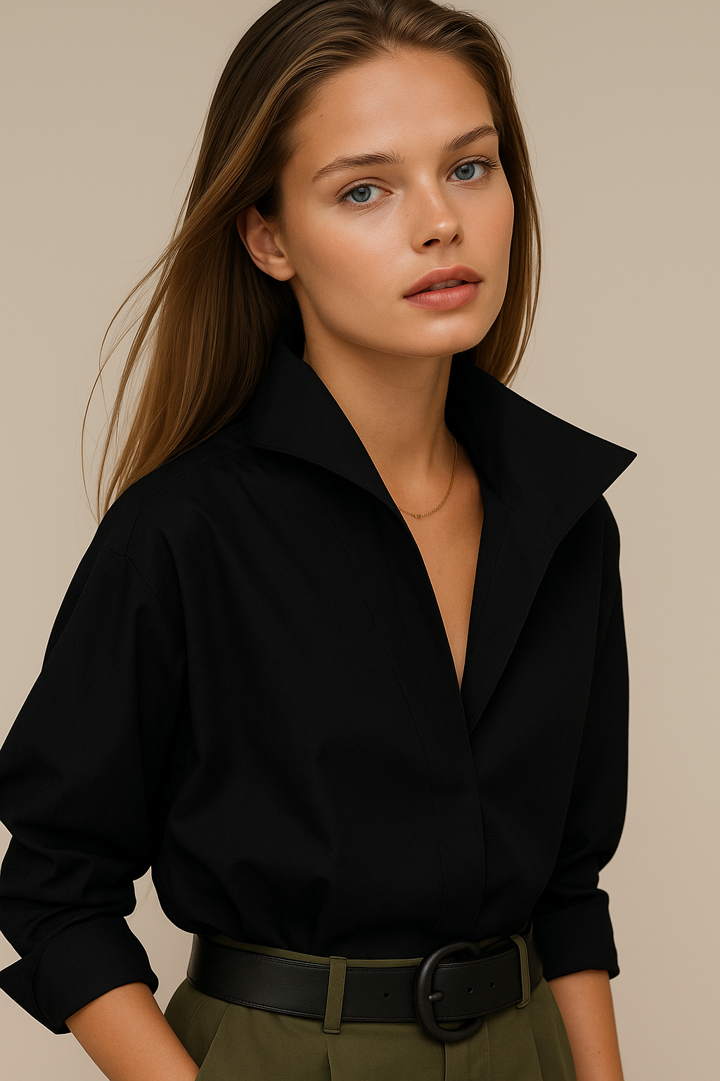 Mintlis women's cotton Japanese shirt, 3 colors, sizes (36-44)