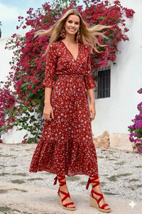 Tatiana dress in stretch chiffon and honeycomb smocking, sizes (36-48)